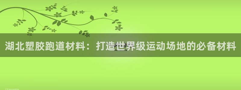 谈球吧app下载：湖北塑胶跑道材料：打造世界级运动场